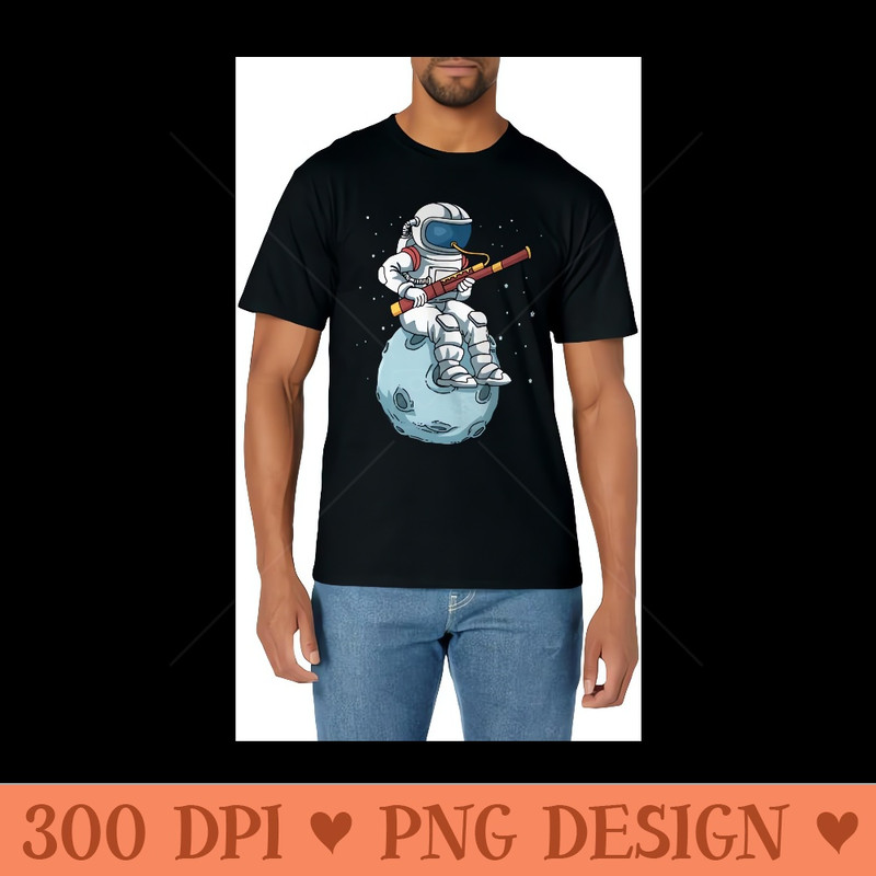 Astronaut Bassoon Tshirt Band Player Bassoonist Reeds - Printable PNG Graphics - Versatile And Customizable Designs