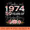 50 Years Old 1974 Women Mom Grandma 50th Birthday Flower - Transparent PNG download - Bold & Eye-catching