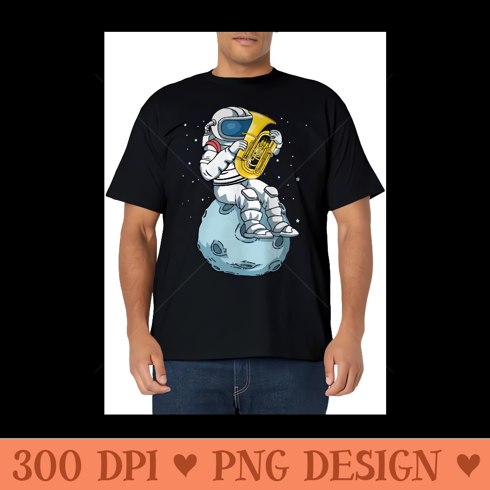 Astronaut Tuba Player Music Lover Big Band Tuba - Unique Sublimation patterns - Premium Quality PNG Artwork