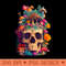 Goblincore Aesthetic Mushrooms Skull Fungi Flower Bouquet - Sublimation patterns PNG - Spice Up Your Sublimation Projects