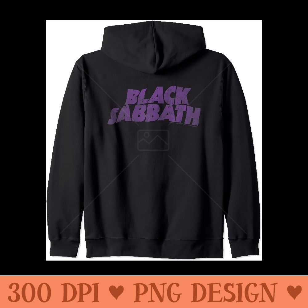 Black Sabbath Heavy Metal Band Wavy Logo by Rock Off Zip Hoodie - Sublimation backgrounds PNG - Enhance Your Apparel with Stunning Detail