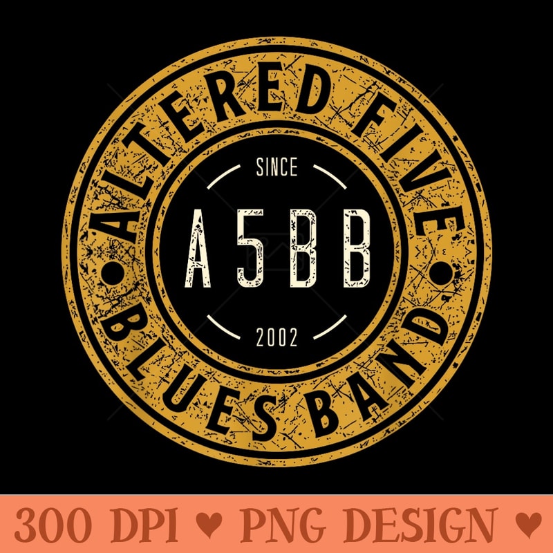 Altered Five Blues Band Badge - Trendy PNG Designs - Limited Edition And Exclusive Designs
