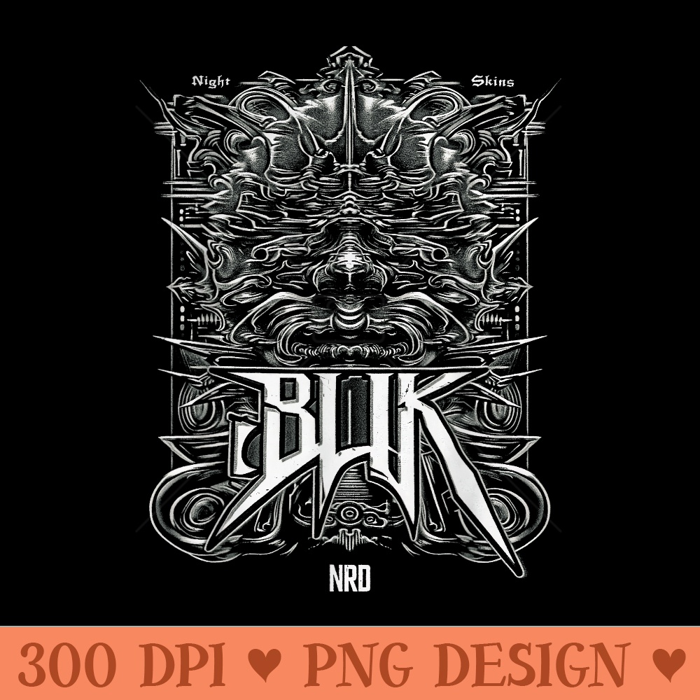 BLK NRD Metal Band - Rock Music Merchandise - PNG Graphics Download - Vibrant and Eye-Catching Typography