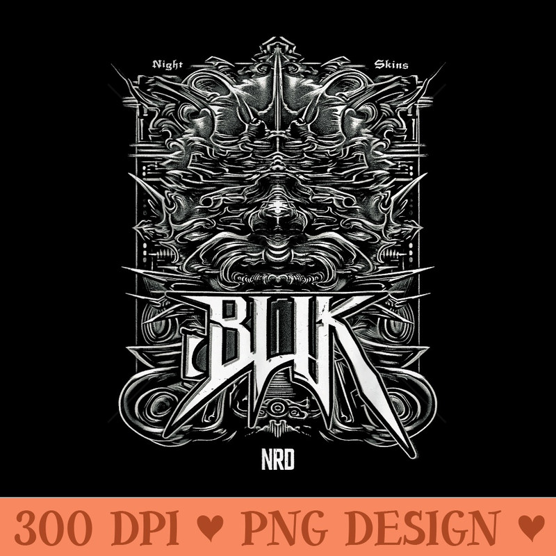 BLK NRD Metal Band - Rock Music Merchandise - PNG Graphics Download - Vibrant and Eye-Catching Typography
