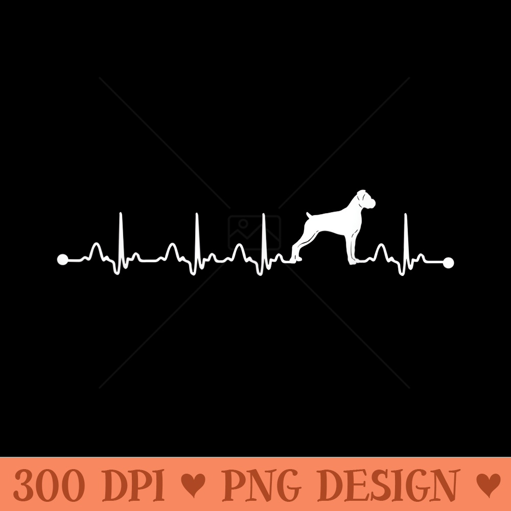 Boxer Uncropped Ears Heartbeat EKG Funny Dog Mom - Sublimation PNG Designs - Boost Your Success with this Inspirational PNG Download