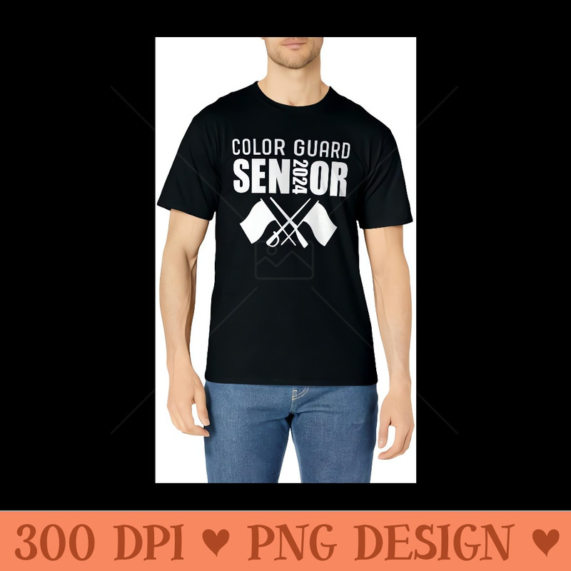 2024 Senior Color Guard Class of 2024 Marching Band Flag - PNG Sublimation - Unleash Your Creativity