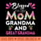 Blessed To Be Called Mom Grandma and Great Grandma Flower - Transparent PNG download - Limited Edition And Exclusive Designs