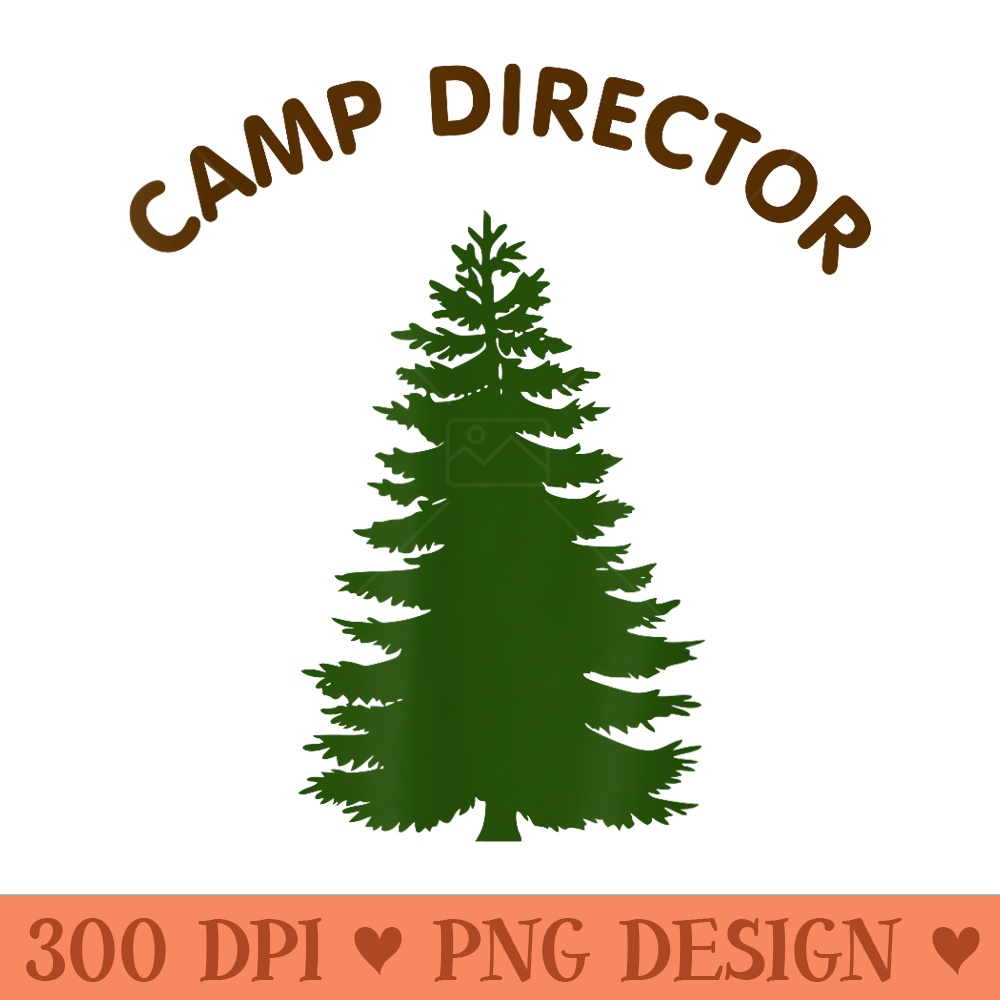 Camp Director Counselor Summer Pine Tree Tshirt - Blue - Unique PNG Artwork - Stunning Sublimation Graphics