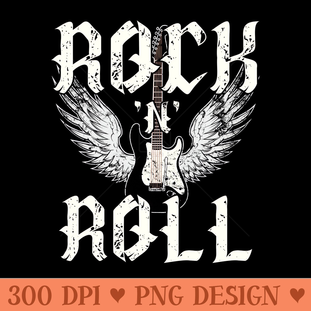 Guitar Wings 70s Vintage Retro 80s Rock & Roll Music Sweatshirt - Sublimation artwork PNG download - Capture Imagination with Every Detail