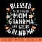 Blessed To Called Mom Grandma and Great Grandma boho flower - Sublimation printables PNG download - Bring Your Designs to Life