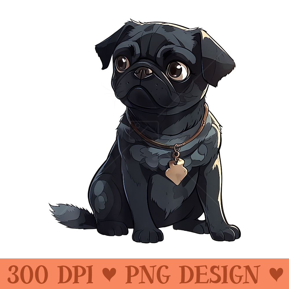 Black Pug Dog For Dog Mom Dad Funny Cute Black Pug - Printable PNG Images - Limited Edition And Exclusive Designs