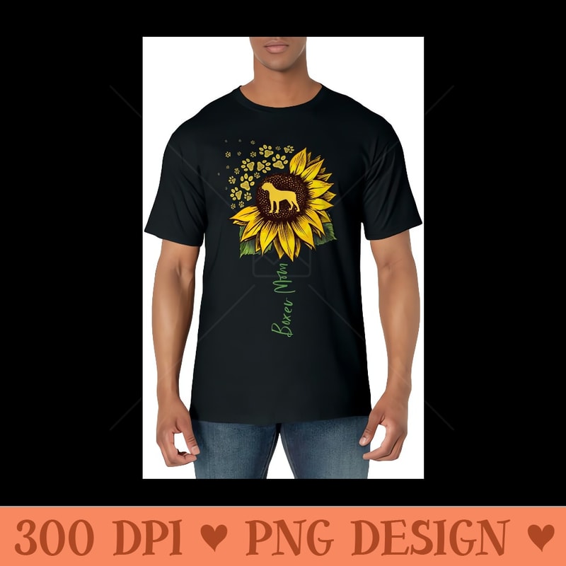 Boxer Mom Sunflower Boxer Dog Dog Mom Mama - Mug Sublimation PNG - Perfect for Creative Projects