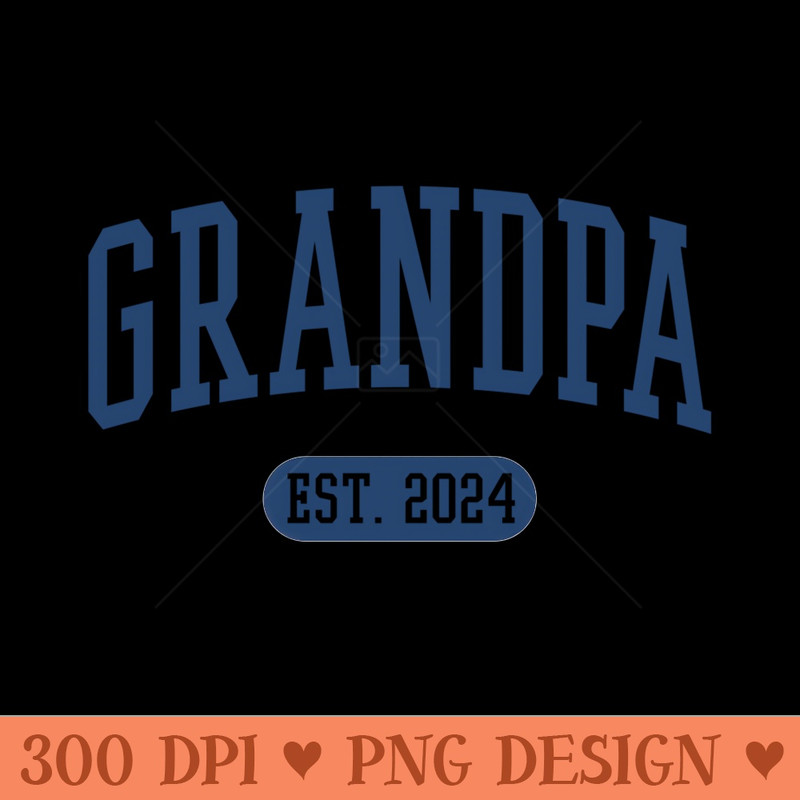Grandpa Est. 2024 Grandpa Vintage Grey - Sublimation PNG download - Easy-To-Print And User-Friendly Designs
