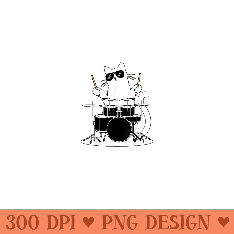 Funny Cat Drumming, Rock Music, Funny Musician, Cat Drummer - PNG Design Files - Add a Festive Touch to Every Day