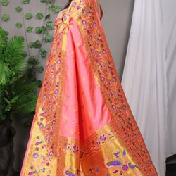 Exclusive soft paithani silk saree with golden zari weaving work