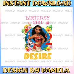 personalized name and ages,moana birthday girl png digital file birthday girl moana family baby girl png moana princess