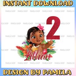 personalized name and ages, moana birthday girl png digital file birthday girl moana family babygirl png moana princess