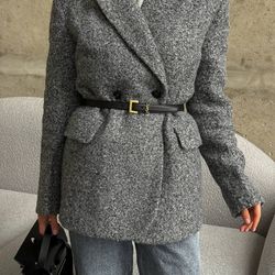 Boucle Beauty: Woman coat for Effortless Elegance