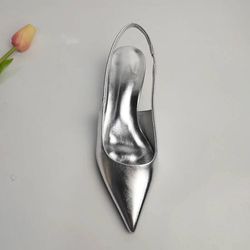 Handmade Genuine Leather Women's Slingback Shoes