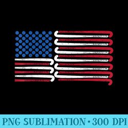 field hockey american flag with blue balls for stars - png design assets - enhance your apparel with stunning detail