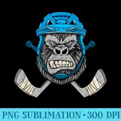 hockey for 8-12 gorilla ice hockey player - ready to print png designs - unlock vibrant sublimation designs