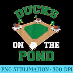 ducks on the pond cute softball player funny baseball - png design assets - bring your designs to life