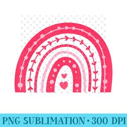 boho rainbow heart valentines day cute v-day love - sublimation png designs - unleash your inner rebellion