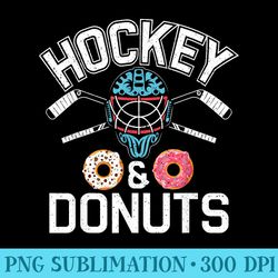 hockey and donuts lover hockey - unique png artwork - versatile and customizable designs