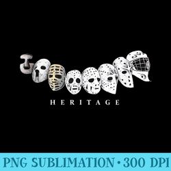 ice hockey goalie evolution vintage to modern masks - png download - easy-to-print and user-friendly designs