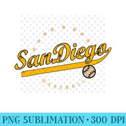san diego city baseball vintage varsity - exclusive png designs - bold & eye-catching