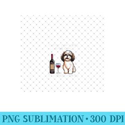 womens a woman cannot survive on wine alone she needs a shih tzu - exclusive png designs - fashionable and fearless
