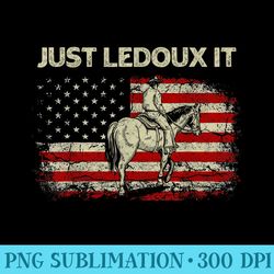 just ledoux it cowboy whiskey wine lover vintage usa flag - digital png downloads - perfect for personalization