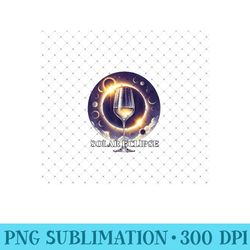 total solar eclipse wine april 8 2024 america solar eclipse - printable png images - perfect for sublimation mastery