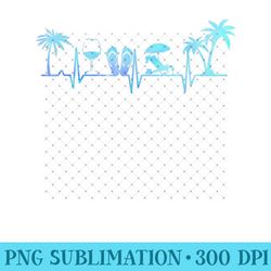 heartbeat palm tree wine glass flipp flop summer lover - png templates - capture imagination with every detail