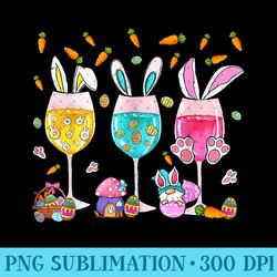 funny wine glasses bunny with egg basket spring easter women - sublimation png designs - capture imagination with every