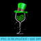 Saint Patrick's Day Wine Glass Shamrocks Wine Womens Men 0902.jpg
