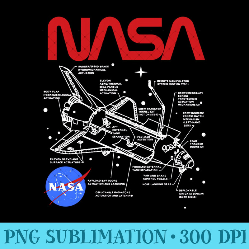 NASA Shuttle Schematics Poster Style Graphic Hoodie 0576.jpg