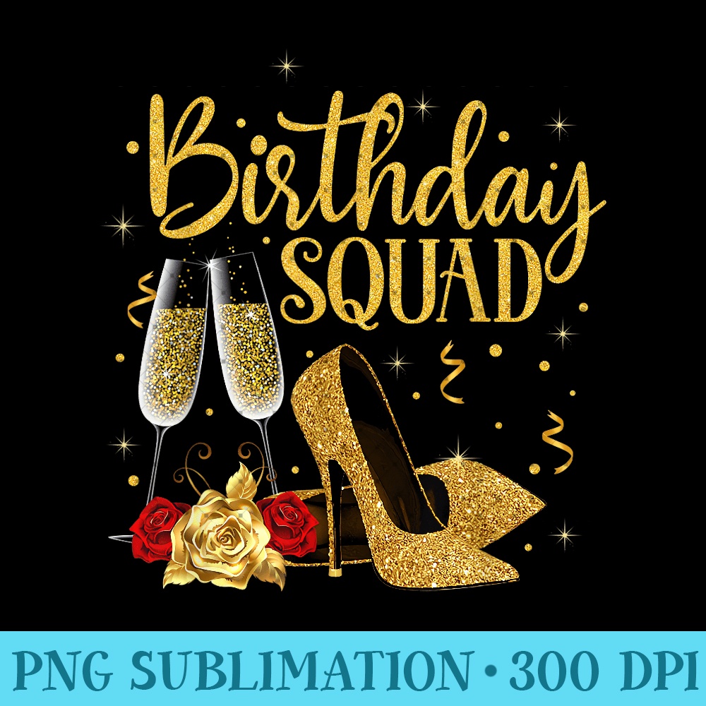 Birthday Squad Wine Glasses For Women Golden High Heels 0080.jpg