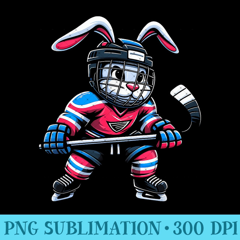 Ice Hockey Bunny Easter Rabbit Hockey Cool 0814.jpg