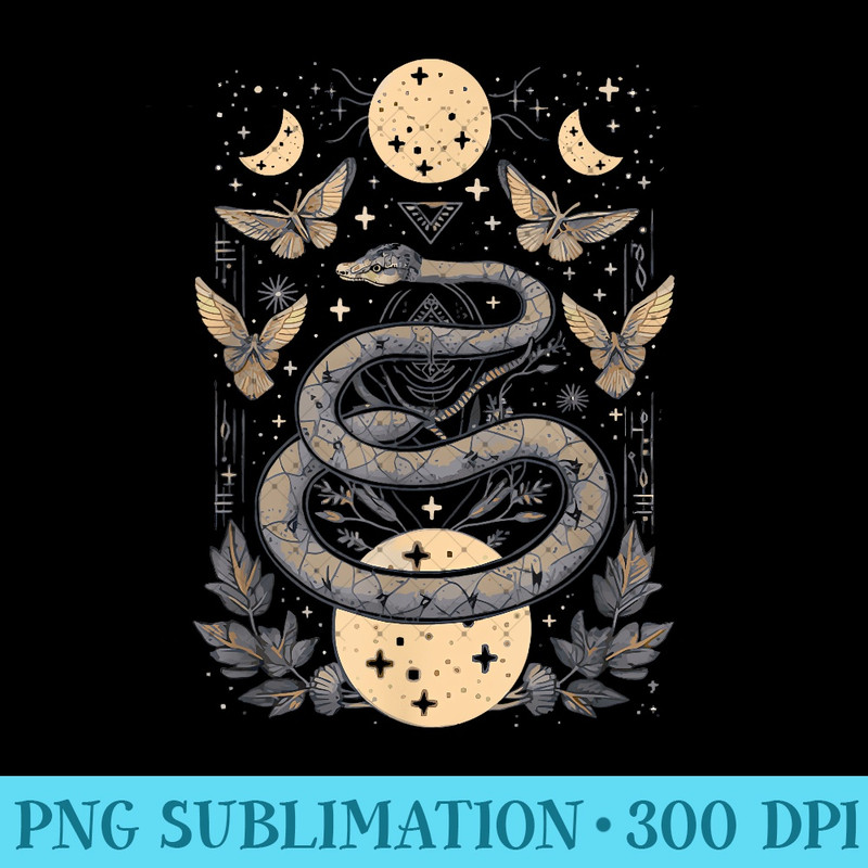 Dark Magic Art Academia Aesthetic Celestial Snake On Moon 0417.jpg
