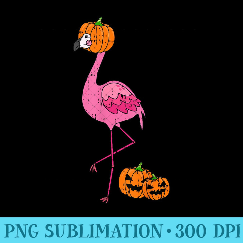 Flamingo Pumpkin Head Cute Easy Bird Halloween 0422.jpg
