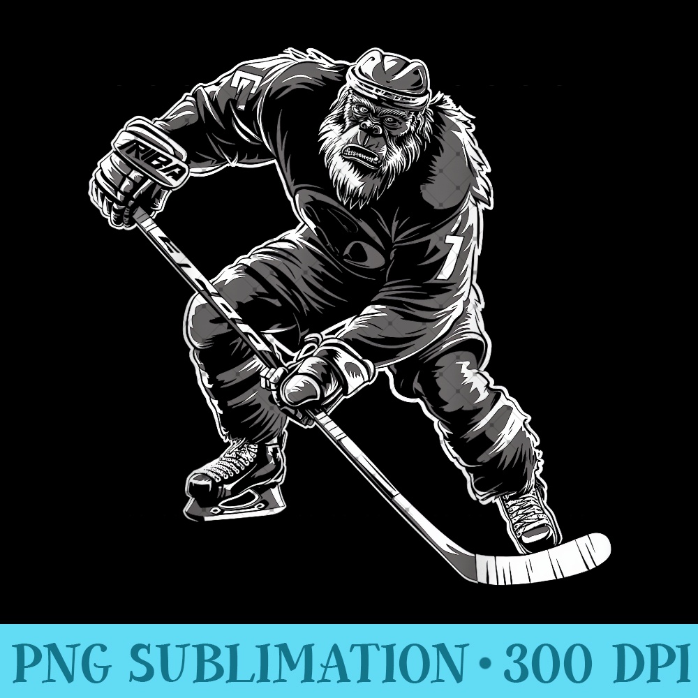 Bigfoot Playing Hockey Player Funny Sasquatch Hockey 0092.jpg