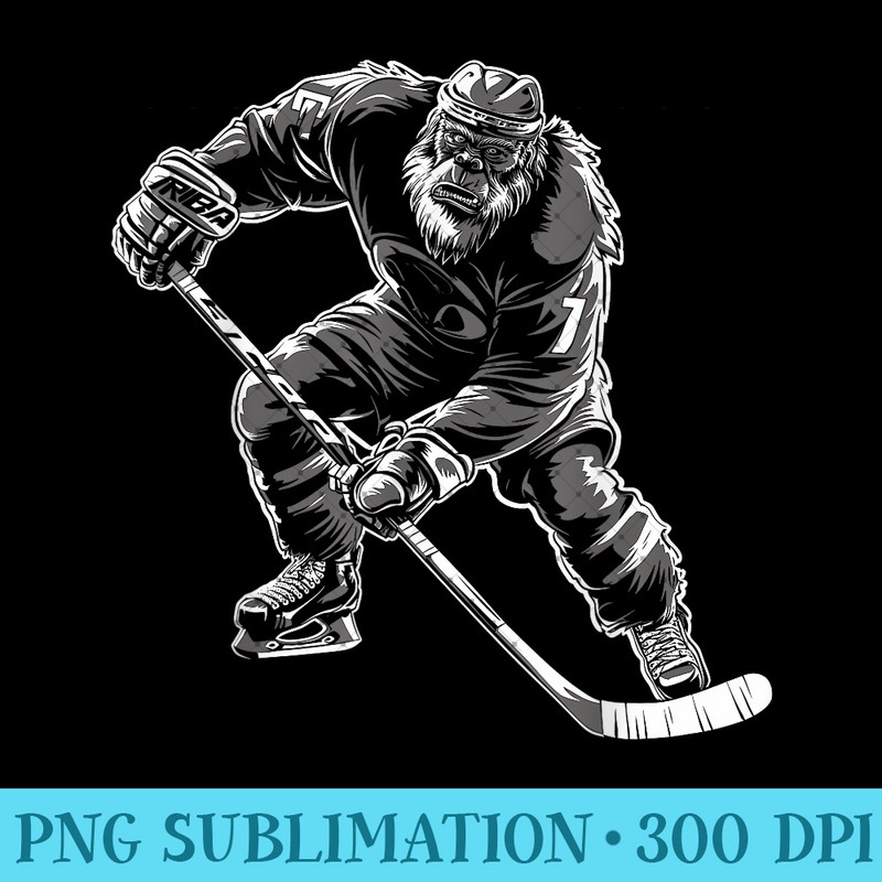 Bigfoot Playing Hockey Player Funny Sasquatch Hockey 0092.jpg