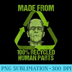 frankenstein made from 100 recycled human parts halloween - png art files - boost your success with this inspirational p