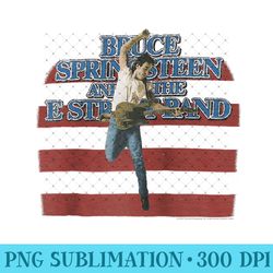 bruce springsteen jumping rock music by rock off raglan baseball - png design assets - bring your designs to life