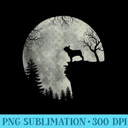 funny french bulldog dog and moon halloween - png download - high resolution and print-ready designs
