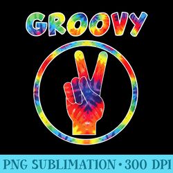 groovy 70's tie dye t-shirt - vintage tee for retro party - high quality png files - perfect for sublimation art