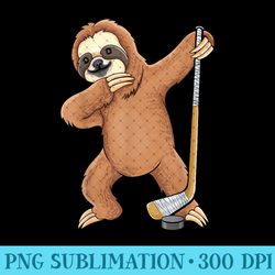 dabbing sloth ice hockey girls funny ice hockey - png design assets - quick and seamless download process