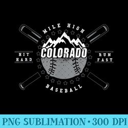 colorado baseball - rocky mountains graphic design - png design assets - perfect for personalization