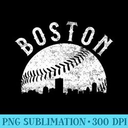 vintage boston massachusetts skyline apparel - png graphics - eco friendly and sustainable digital products